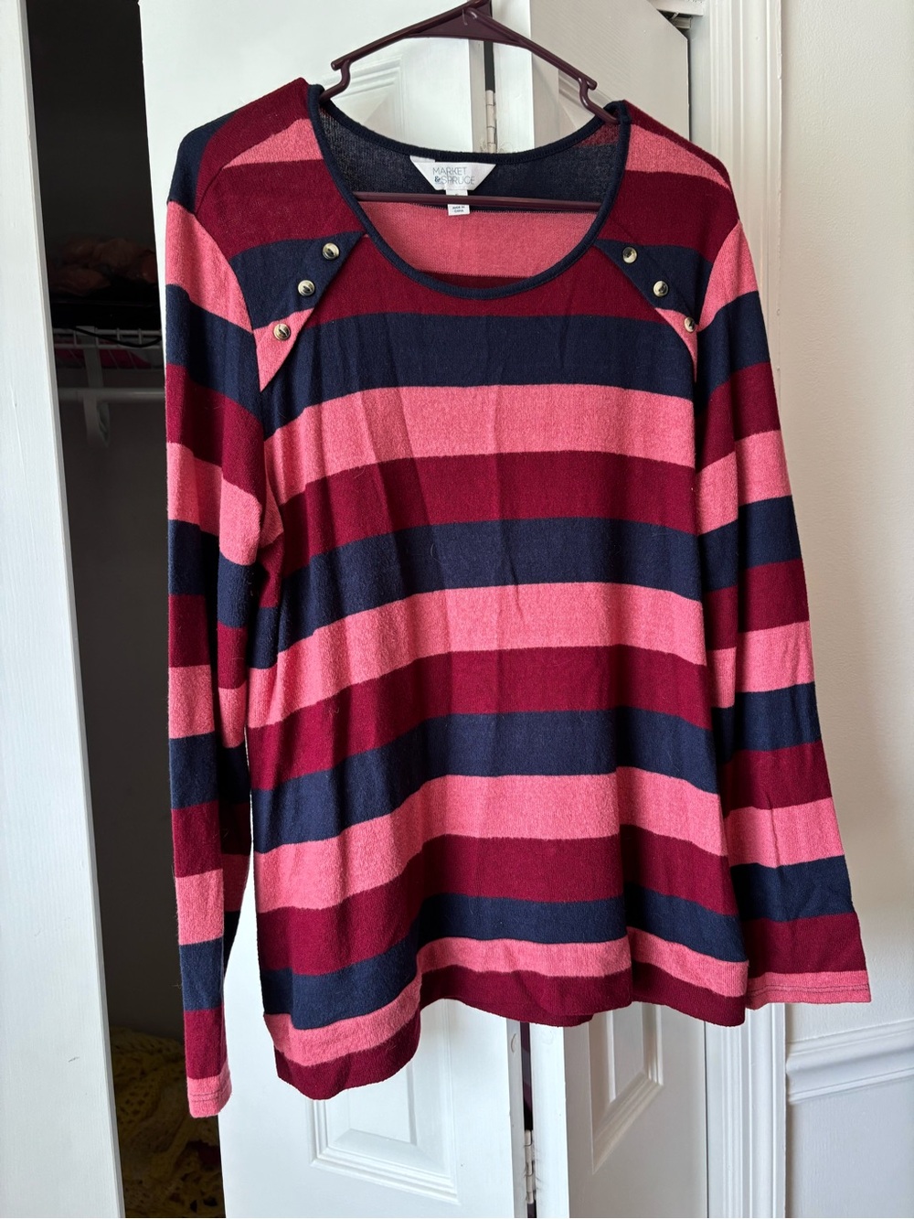 Market & Spruce Striped Long Sleeve Top